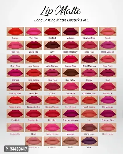 2 In 1 Long Lasting Matte Lipstick-Nude, Peach-thumb2