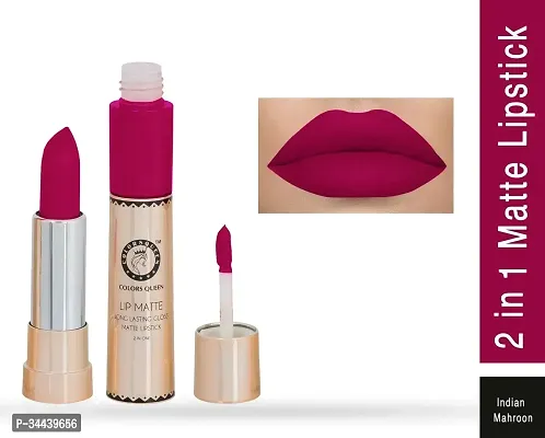 Long Lasting 2 In1 Matte Lipstick-Indian Maroon-thumb3