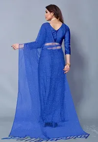 Stylish Kosa Silk Royal Blue Sequinned Saree without Blouse piece-thumb1