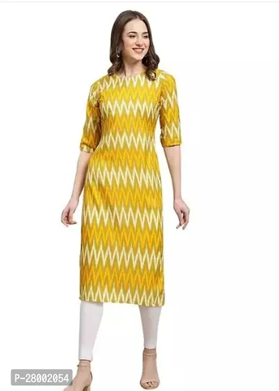 Stylish Yellow Crepe Stitched Kurta For Women-thumb0