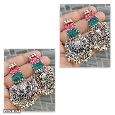 Traditional Multicoloured Alloy Drop Earrings Earrings For Women Pair Of 2-thumb0