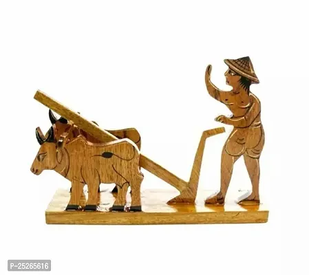 Wooden Farmer Showpiece