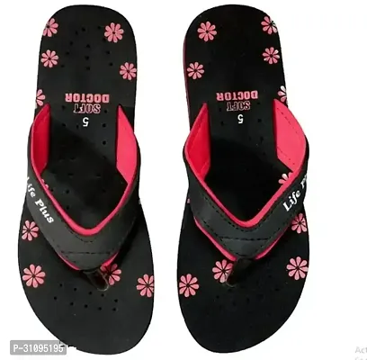 Elegant Black EVA Printed Flip Flops For Women Pack of 1