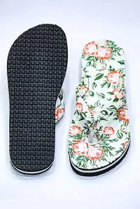 Elegant White Synthetic Printed Flip Flops For Women Pack of 1-thumb1