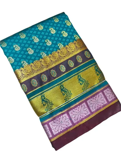 Banarasi Satin Silk Woven Design Sarees with Blouse Piece