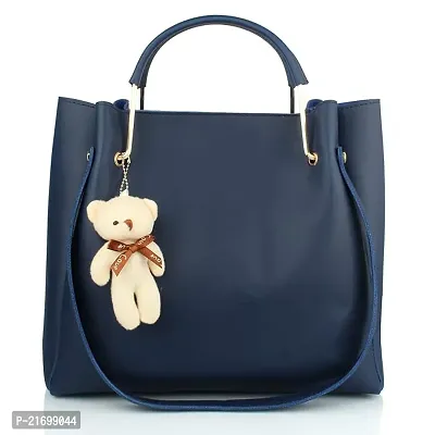 Stylish Blue Leather  Handbags For Women-thumb0