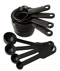 Khushi Fab's Plastic Measuring Spoon and Cup Set, 8-Pieces (Black, Pack of 1)-thumb3