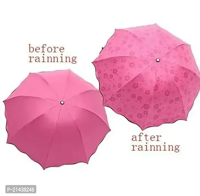 Khushi Fab's Magic Umbrella Changing Secret Blossoms Occur with Water Magic Print, 3 Fold Umbrella for Girls, Women, Boys, Men  Children-thumb2