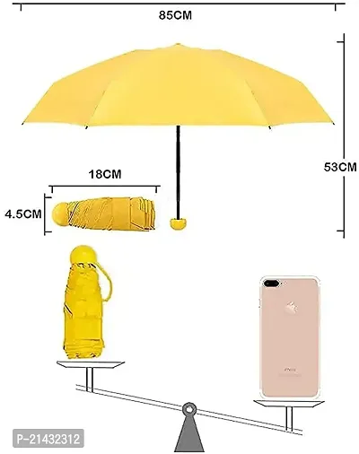 Khushi Fab's Capsule Shape Umbrella Plain Design with Capsule Cover Fold Umbrella for Kids, Women, Boys, Men  Girls for UV, Sun  Rain - Random Color (Assorted Color)-thumb4