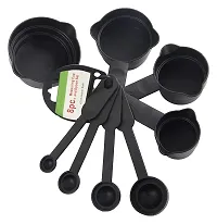 Khushi Fab's Plastic Measuring Spoon and Cup Set, 8-Pieces (Black, Pack of 1)-thumb2