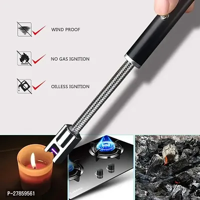 Silver Electric Gas Lighter for Kitchen Use Candle Lighter Plasma Lighter