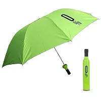 Khushi Fab's Double Layer Folding Portable Wine Bottle Umbrella with Bottle Cover for UV Protection  Rain (Color As Per Availability)-thumb1