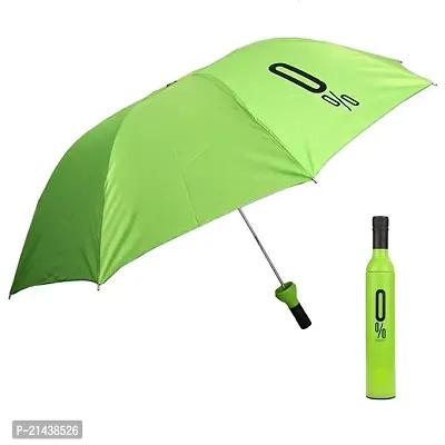 Khushi Fab's Double Layer Folding Portable Wine Bottle Umbrella with Bottle Cover for UV Protection  Rain (Color As Per Availability)-thumb2