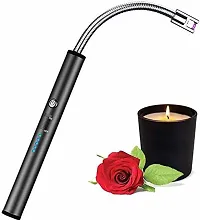 USB Plasma Rechargeable Electric Lighter for Kitchen, Pooja Room, Candles, BBQ, Cigars, Multi Purpose - 360 Degree Flexible  Windproof-thumb2