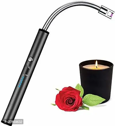 USB Plasma Rechargeable Electric Lighter for Kitchen, Pooja Room, Candles, BBQ, Cigars, Multi Purpose - 360 Degree Flexible  Windproof-thumb3