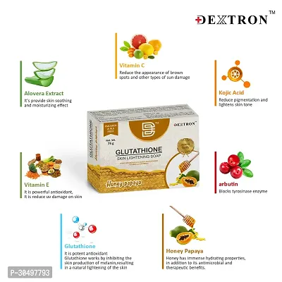 Dextron Glutathione Skin Lightening Soap Vitamin C  E Skin Brightening Sooth Soft Nourishing Skin Soap Bar Honey  Papaya (Pack Of 2)-thumb3