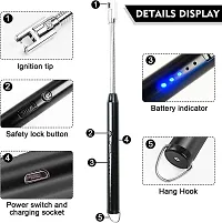 Electric USB Rechargeable Lighter, Arc Lighter with 360ordm; Flexible Handle, Windproof Flameless Candle Lighter for Kitchen, Barbecue, Gas Stove, Fireplace, Cigarette, Camping Tours-thumb1