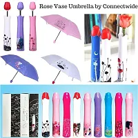 Khushi Fab's Lightweight Waterproof UV Protection Mini Folding Creative Rose Flower Case Canvas Plastic Umbrella with Compact Bottle Multicolour (Pack of 1)-thumb3