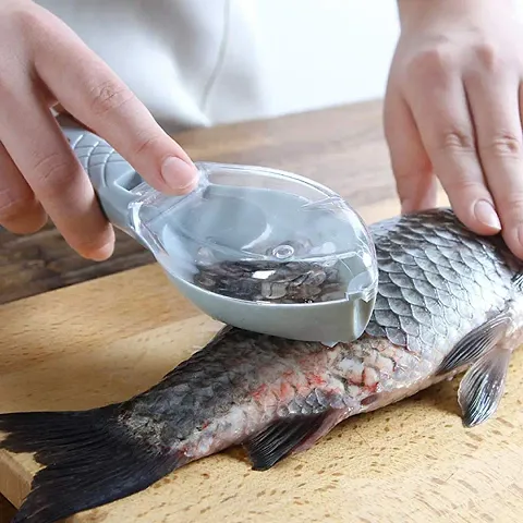 Khushi Fab's Fish Scale Scraper,Fish Scaler Sawtooth Scale Descaler Scraper Cleaner Fish Scales Brush Shaver Remover Scale Knife Peeler Skin Peeler Fish Tools Kitchen Gadget