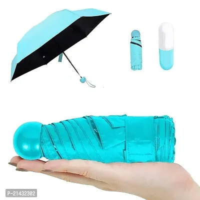 Viha Fab's Folding Capsule Umbrella (Capsule-Blue)-thumb0