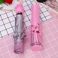 Khushi Fab's Lightweight Waterproof UV Protection Mini Folding Creative Rose Flower Case Canvas Plastic Umbrella with Compact Bottle Multicolour (Pack of 1)-thumb4