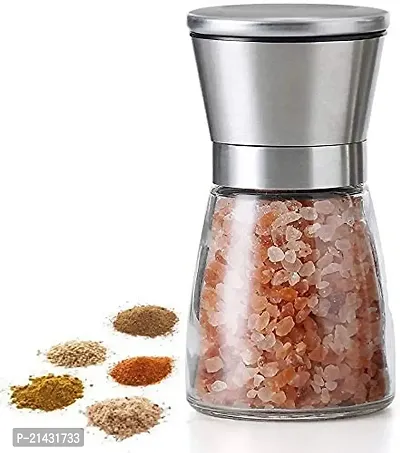 Khushi Fab's Pepper Grinder or Salt Shaker for Professional Chef - Best Spice Mill with Brushed Stainless Steel, Special Mark, Ceramic Blades and Adjustable Coarseness (Pack of 1)