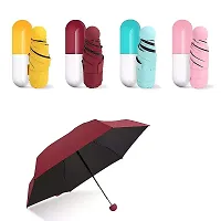 Viha Fab's Folding Capsule Umbrella (Brown_Umbrella-Capsule-Red)-thumb1