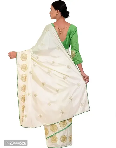 Stylish Fancy Cotton Blend Saree With Blouse Piece For Women Pack Of 1-thumb5