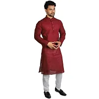 RIGAL Men's Cotton Slub Design Kurta Pyjama Set-thumb1