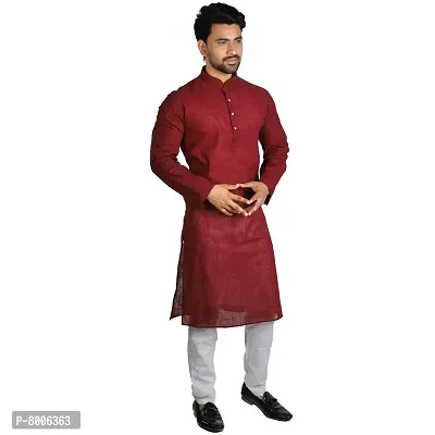 RIGAL Men's Cotton Slub Design Kurta Pyjama Set-thumb2