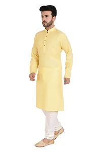 RIGAL Men's Plain Poly Cotton Kurta Pyjama Set-thumb2