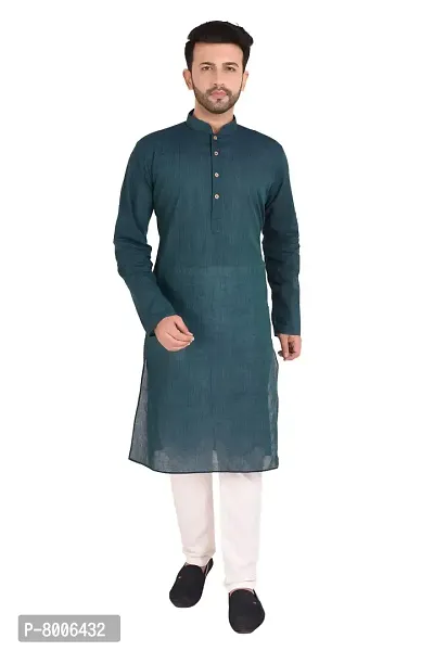 RIGAL Men's Handloom Cotton Kurta Pyjama Set-thumb0