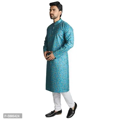 RIGAL Men's Magic Printed Leaf Kurta Pyjama Set-thumb3