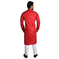 RIGAL Men's Magic Printed Kurta Pyjama Set (44, Maroon/Red)-thumb3