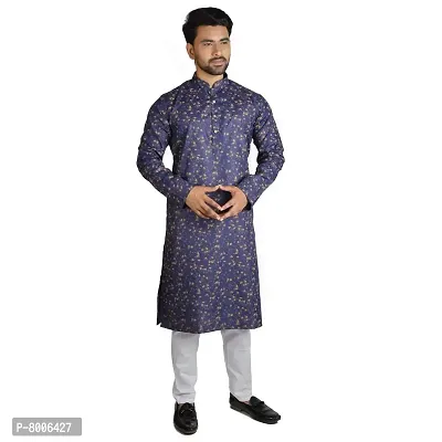 RIGAL Men's Magic Printed Leaf Kurta Pyjama Set-thumb2