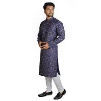 RIGAL Men's Magic Printed Leaf Kurta Pyjama Set-thumb2