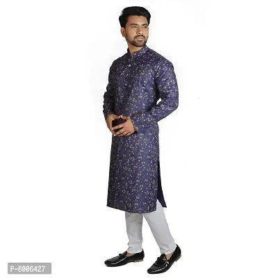 RIGAL Men's Magic Printed Leaf Kurta Pyjama Set-thumb3