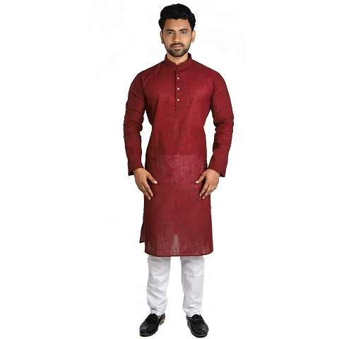 RIGAL Men's Slub Design Kurta Pyjama Set