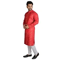 RIGAL Men's Magic Print Maroon Red Kurta Pyjama (46, Maroon/Red)-thumb1