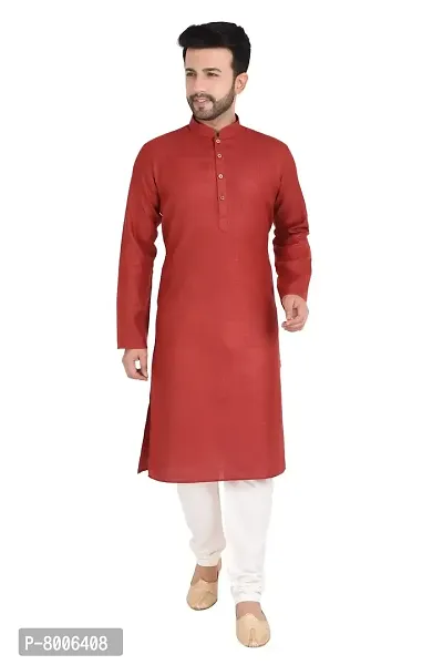 RIGAL Men's Plain Poly Cotton Kurta Pyjama Set