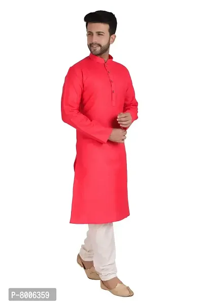 RIGAL Men's Plain Poly Cotton Kurta Pyjama Set-thumb2