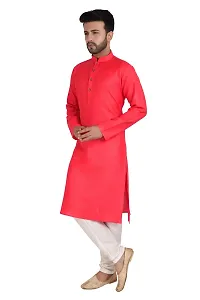 RIGAL Men's Plain Poly Cotton Kurta Pyjama Set-thumb2