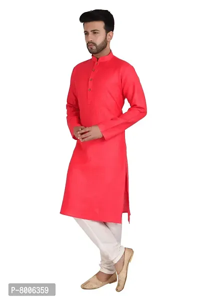 RIGAL Men's Plain Poly Cotton Kurta Pyjama Set-thumb3