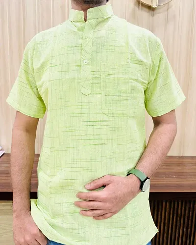 Trendy Khadi Short Kurta For Men