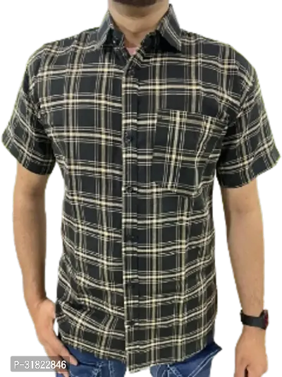 Stunning Khadi Cotton Checked Casual Shirts For Men And Boys-thumb0