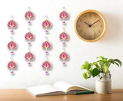 True Decor Lotus Jhumka Hangings for Decoration/Floral Wall Hanging Mandir Decorations Items || Background Decoration Items Perfect for Festive Decor || Pack of 6-thumb3