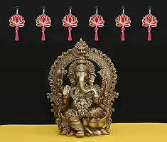 True Decor Lotus Hangings for Decoration/Floral Wall Hanging Mandir Decorations Items || Background Decoration Items Perfect for Festive Decor || Pack of 6-thumb4