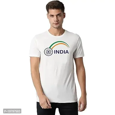 UU Merchandise 15th August Patriotic Printed White T-Shirt for Men and Women-thumb0