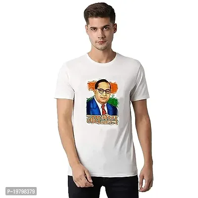 UU Merhandise Baba Saheb Ambedkar T-Shirt for Men and Women White Colour Dr. B R. Ambedkar Print-thumb0