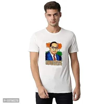 UU Merhandise Baba Saheb Ambedkar T-Shirt for Men and Women White Colour Dr. B R. Ambedkar Print